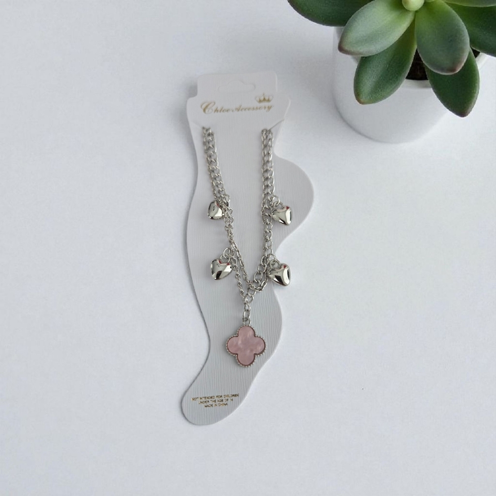🔥Silver & Pink Anklet🔥